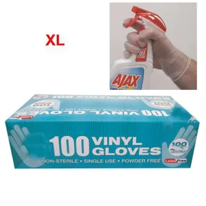 100 Vinyl Disposable Gloves Powder Free Non Latex Food Grade Cleaning XLarge New