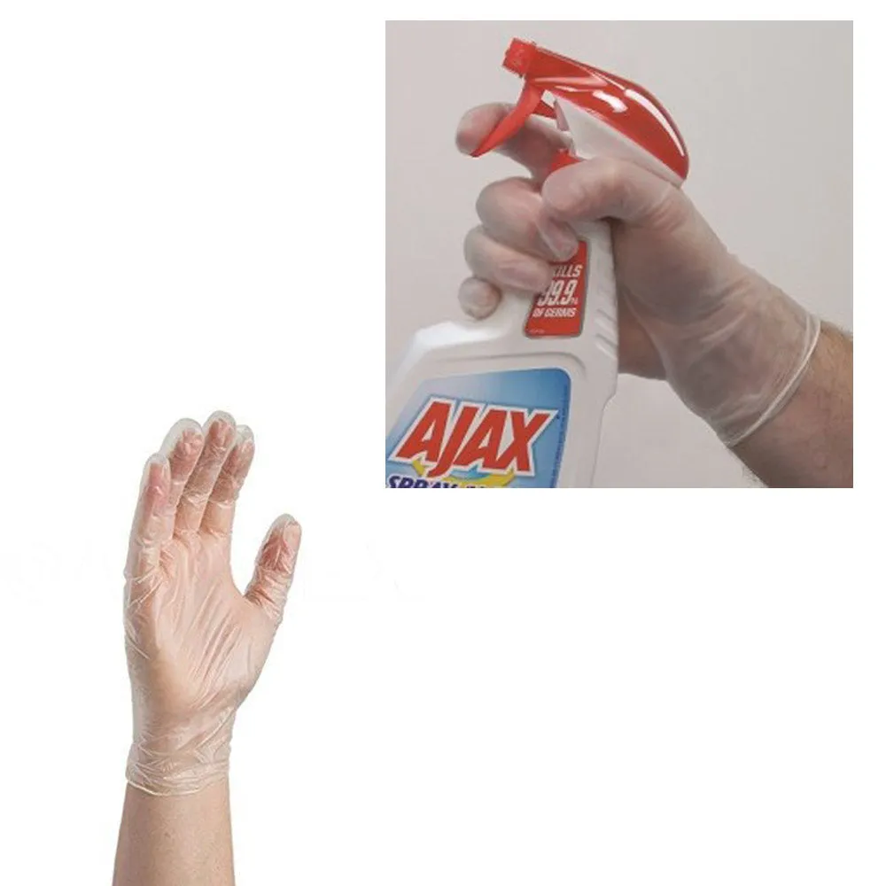 100 Vinyl Disposable Gloves Powder Free Non Latex Food Grade Cleaning XLarge New