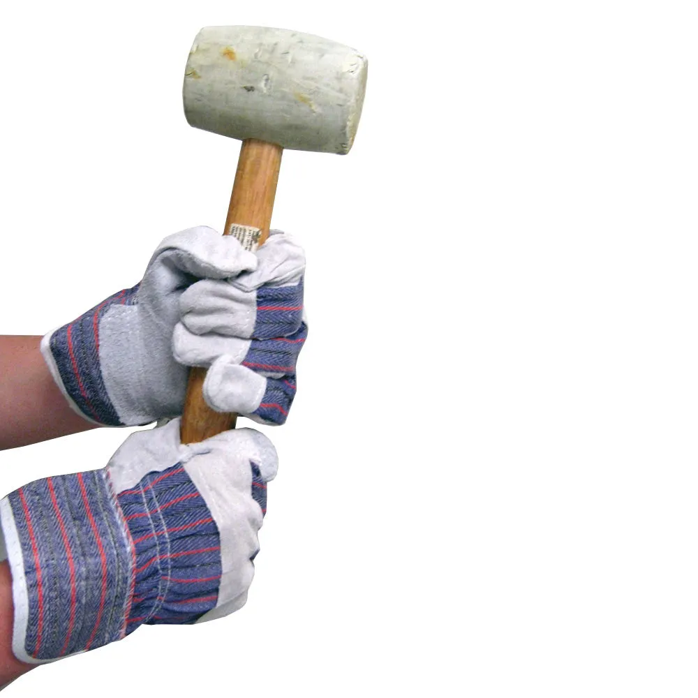 12 Pairs Safety Work Gloves Leather Split Palm Cuff Large Lightweight Washable