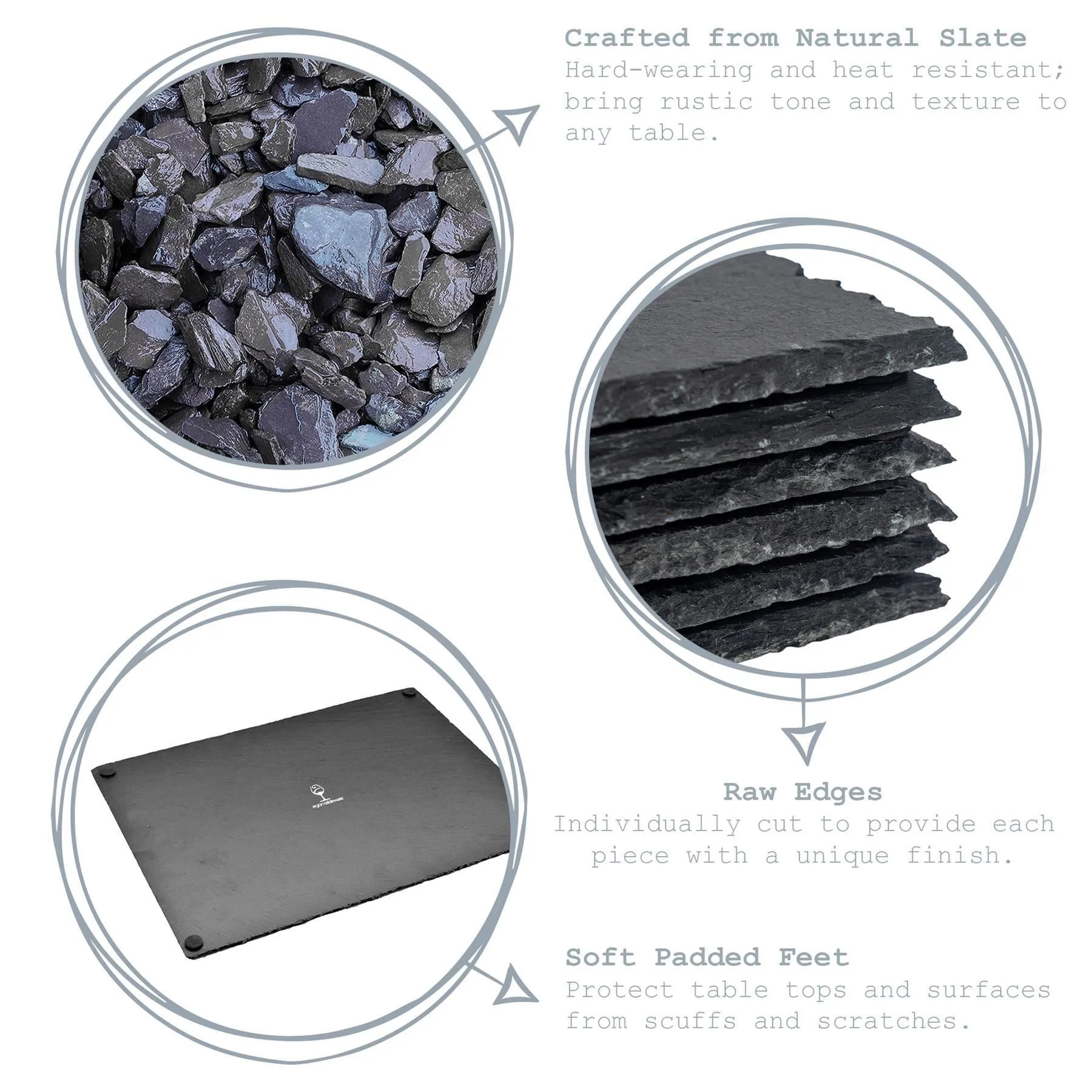 33cm Square Slate Serving Platter - By Argon Tableware