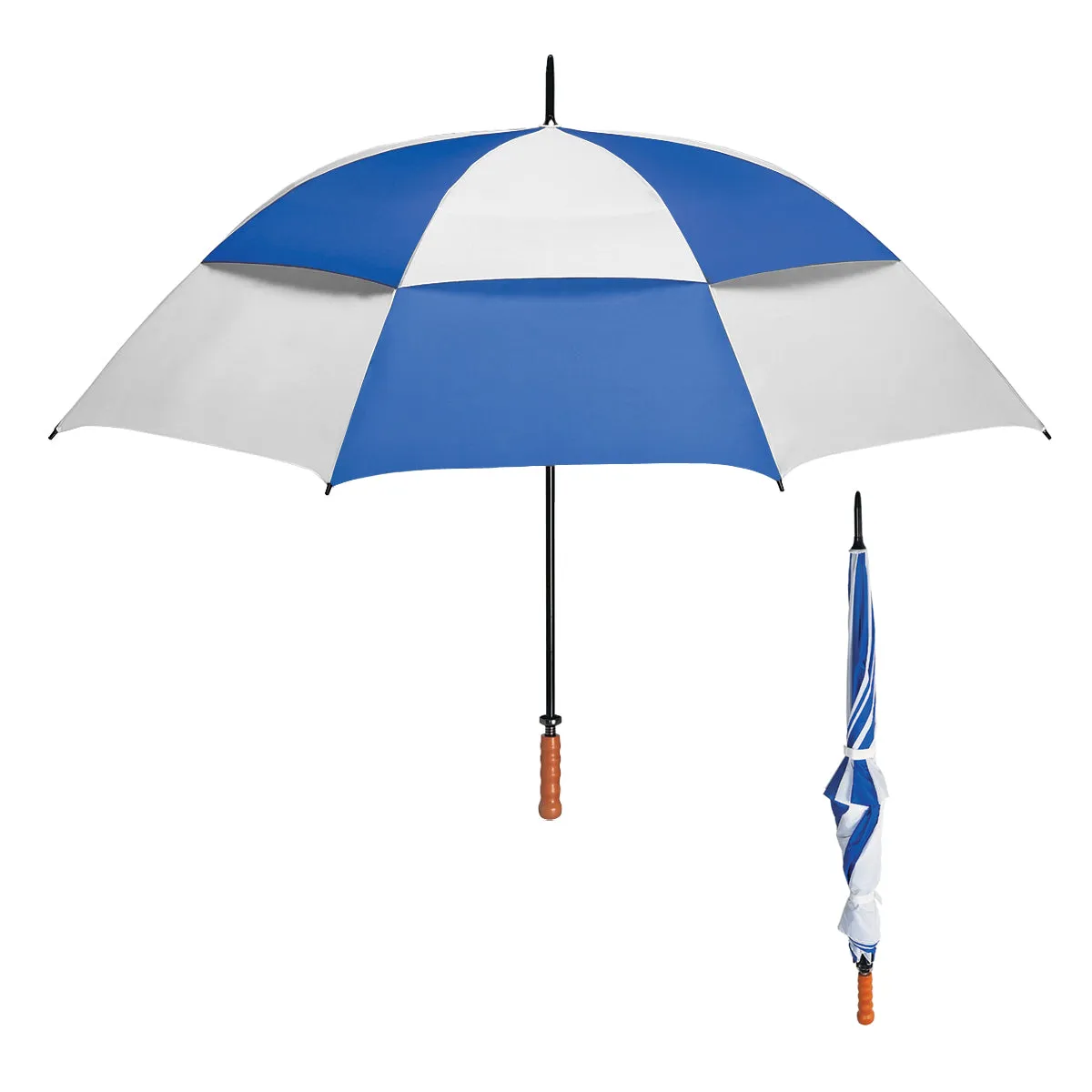 68" Arc Windproof Vented Umbrella, We/Royal