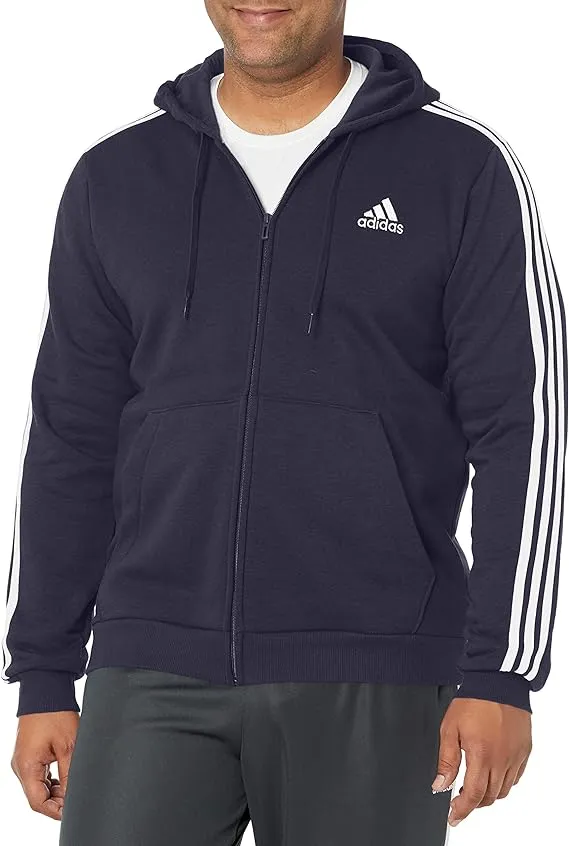 adidas Men's Essentials Fleece 3-Stripes Full-Zip Hoodie