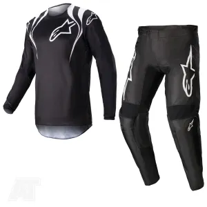 Alpinestars Fluid Narin Black White Motocross Kit Combo