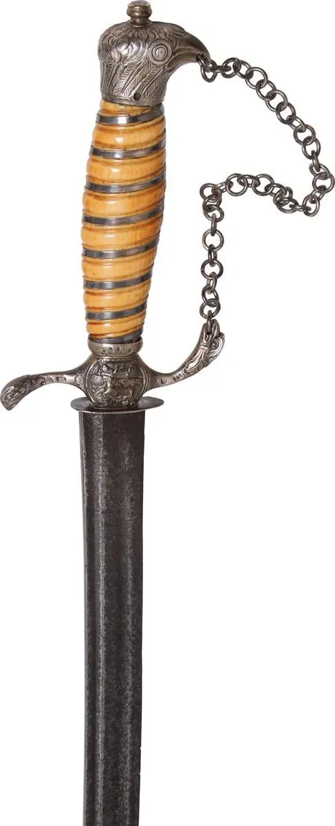 AMERICAN SILVER HILTED EAGLE HEAD HANGER C.1780
