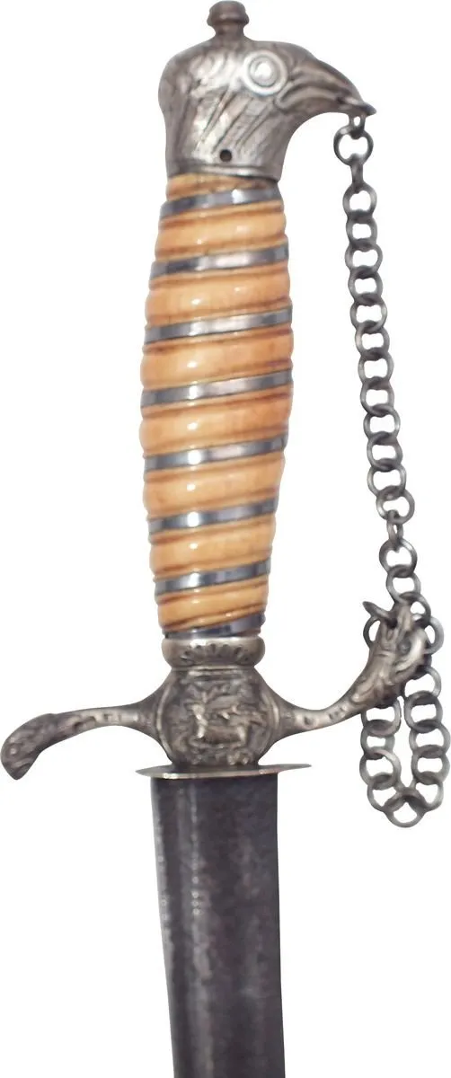AMERICAN SILVER HILTED EAGLE HEAD HANGER C.1780