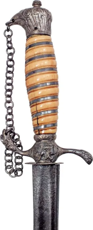 AMERICAN SILVER HILTED EAGLE HEAD HANGER C.1780