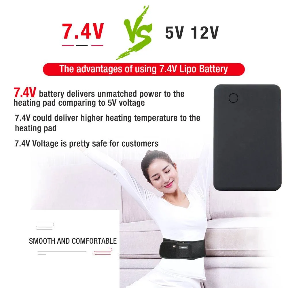 ARRIS Heating Waist Belt/Heated BackStraps for Back Pain Relief with Battery (Lengthened Version)