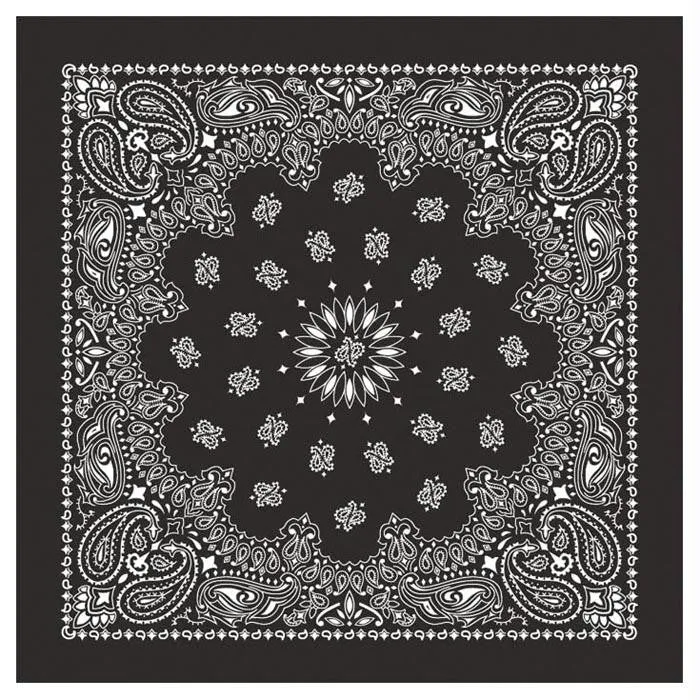Bandanas Black W-hang Tg & Upc