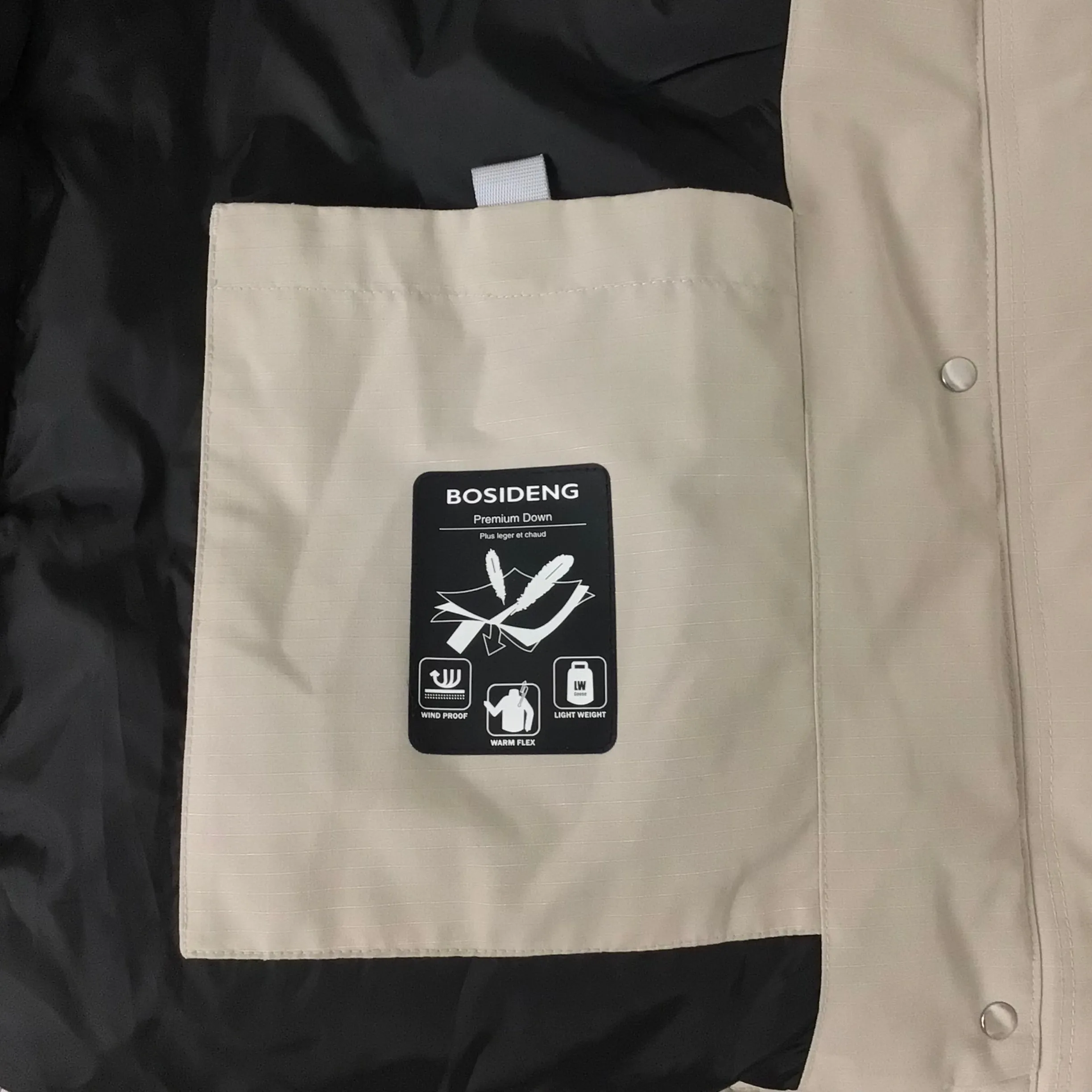 Bosideng Beige Taupe 90% Down Jacket Size 155/80A