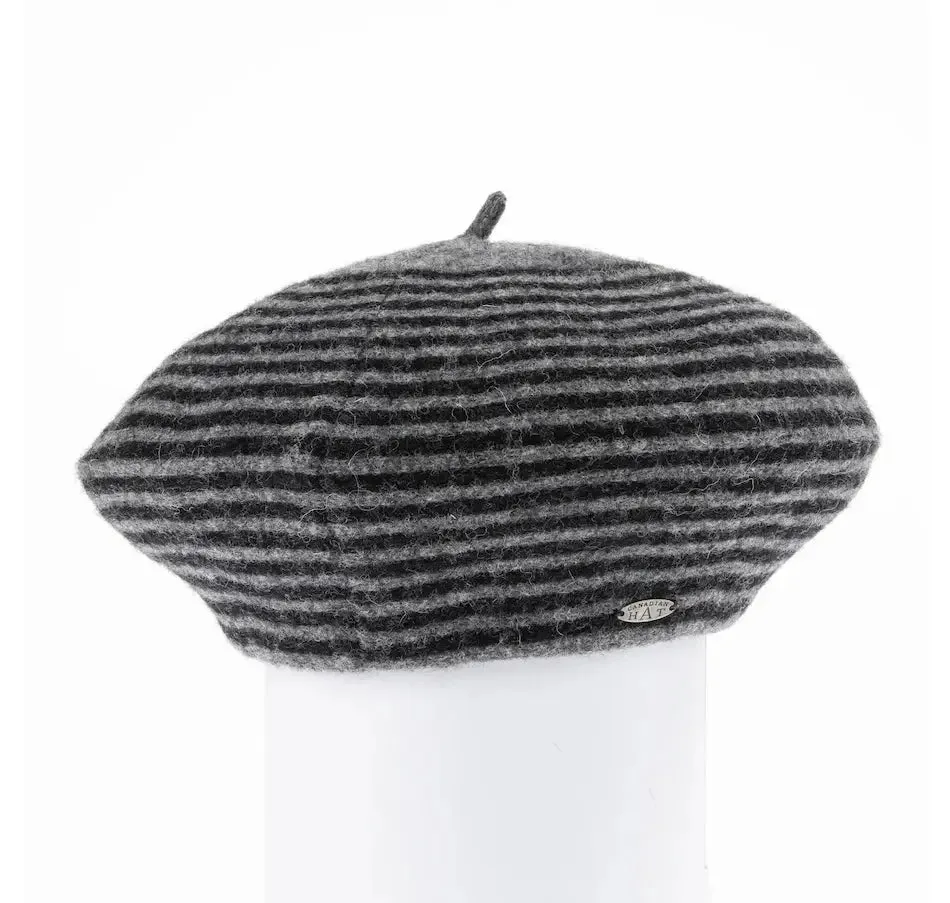 Canadian Hat Blaire Striped Beret Hat