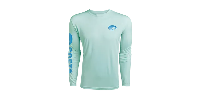 Costa Del Mar Men's Technical Crew LS Shirt/Mint