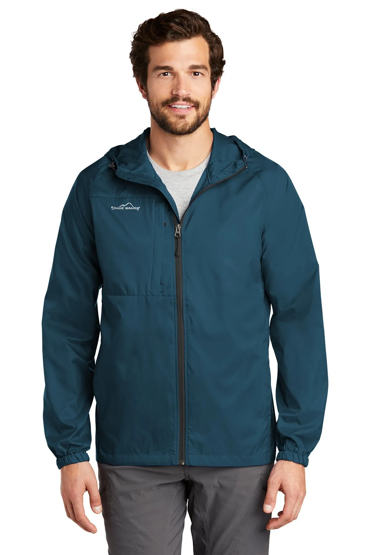 Eddie Bauer Custom Packable Wind Jackets, Adriatic Blue