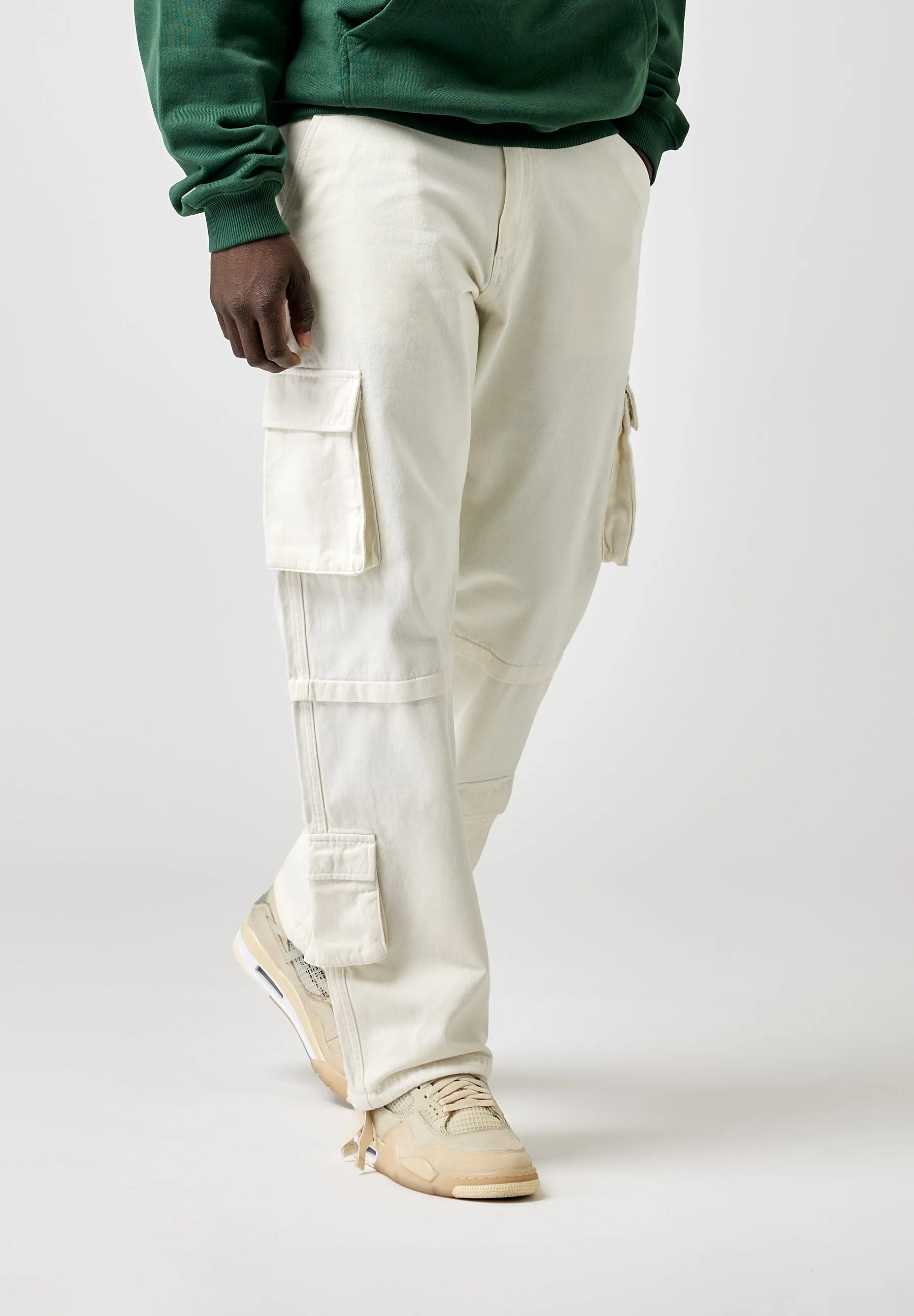 EightyFive Baggy Cargo Pants off white