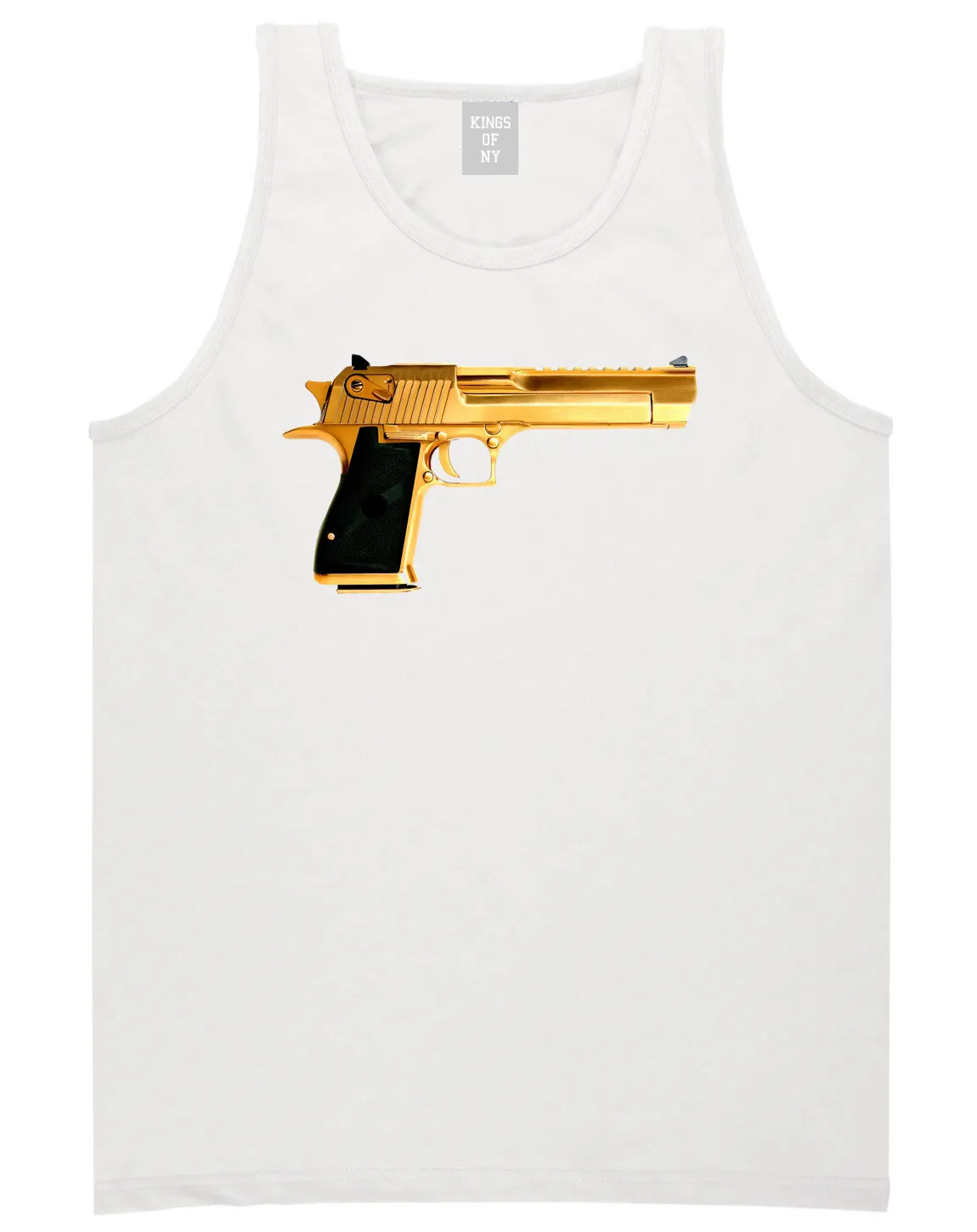 Gold Gun 9mm Revolver Chrome 45 Tank Top