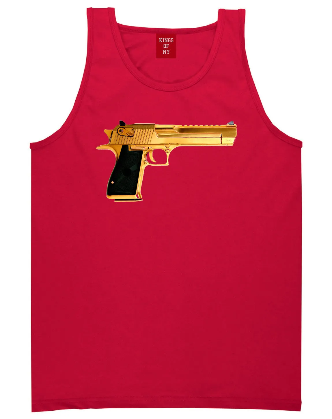 Gold Gun 9mm Revolver Chrome 45 Tank Top