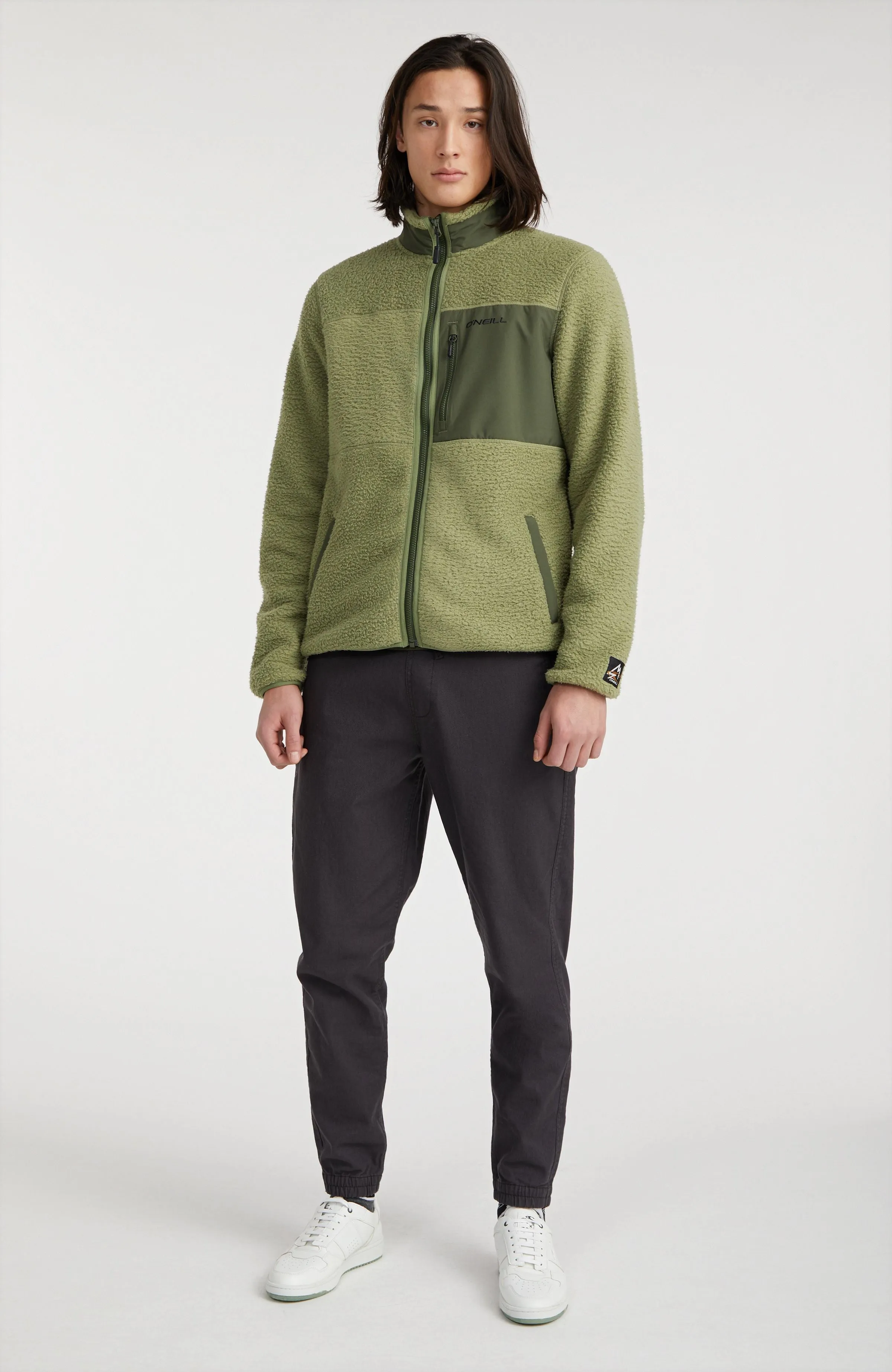 High-Pile Full-Zip Fleece | Deep Lichen Green