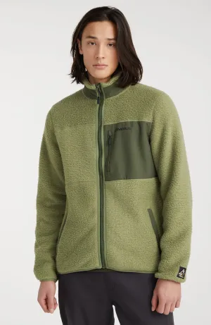 High-Pile Full-Zip Fleece | Deep Lichen Green