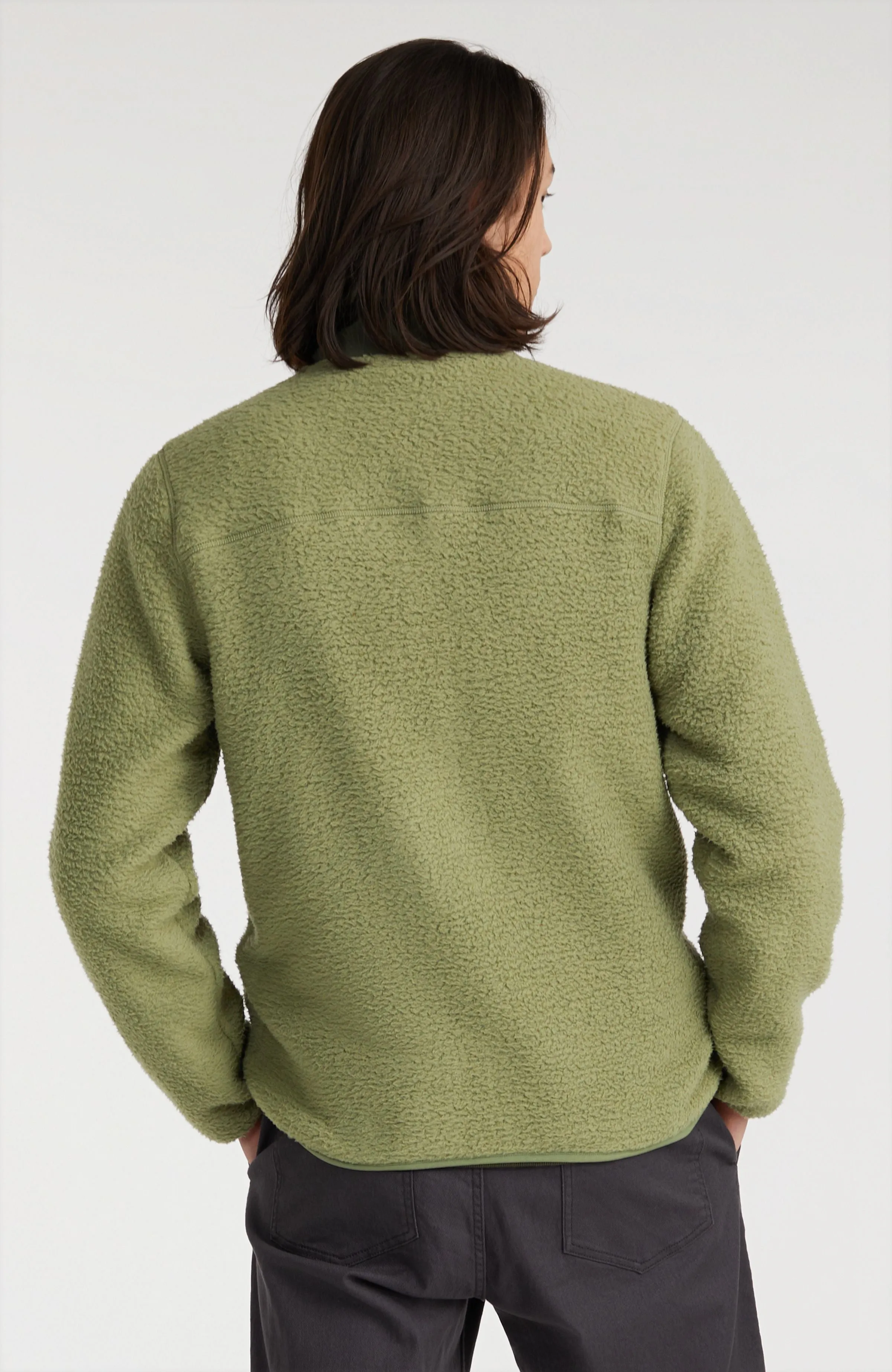 High-Pile Full-Zip Fleece | Deep Lichen Green