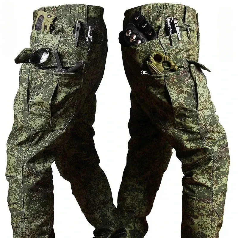 Hot New RU Camo Waterproof and Warm Men's Winter Soft Shell Special Tactical Hooded Jacket multi Pocket Tactical Pants