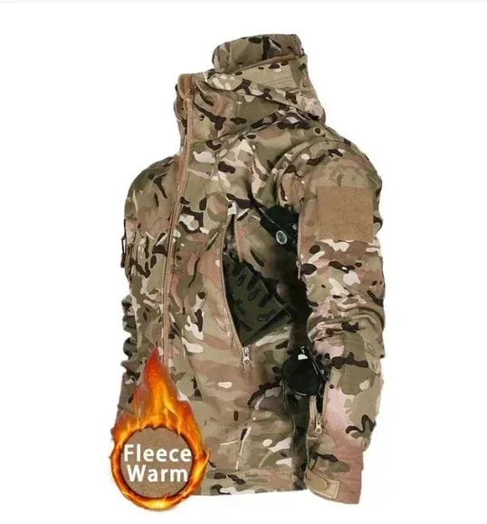 Hot New RU Camo Waterproof and Warm Men's Winter Soft Shell Special Tactical Hooded Jacket multi Pocket Tactical Pants