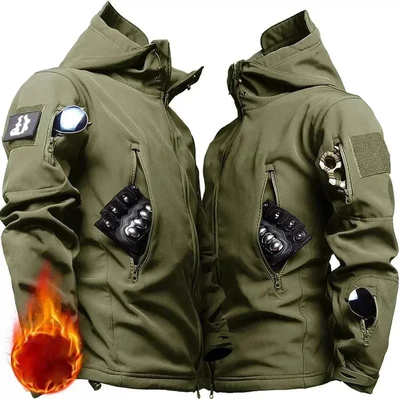 Hot New RU Camo Waterproof and Warm Men's Winter Soft Shell Special Tactical Hooded Jacket multi Pocket Tactical Pants