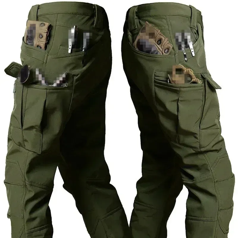 Hot New RU Camo Waterproof and Warm Men's Winter Soft Shell Special Tactical Hooded Jacket multi Pocket Tactical Pants