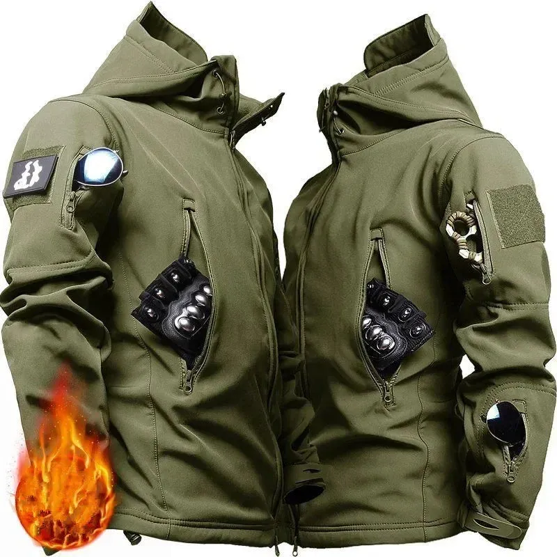 Hot New RU Camo Waterproof and Warm Men's Winter Soft Shell Special Tactical Hooded Jacket multi Pocket Tactical Pants