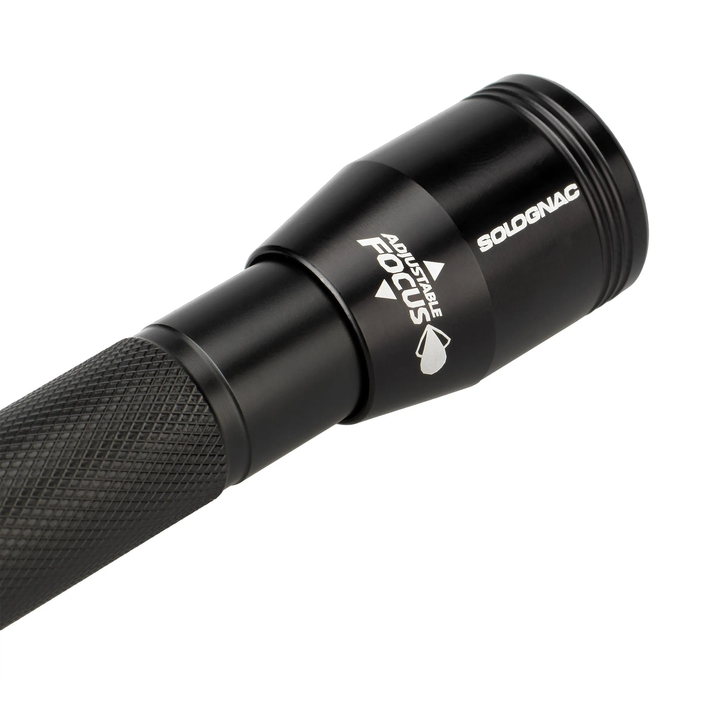 Hunting flashlight 100 lumens zoom black SOLOGNAC, black