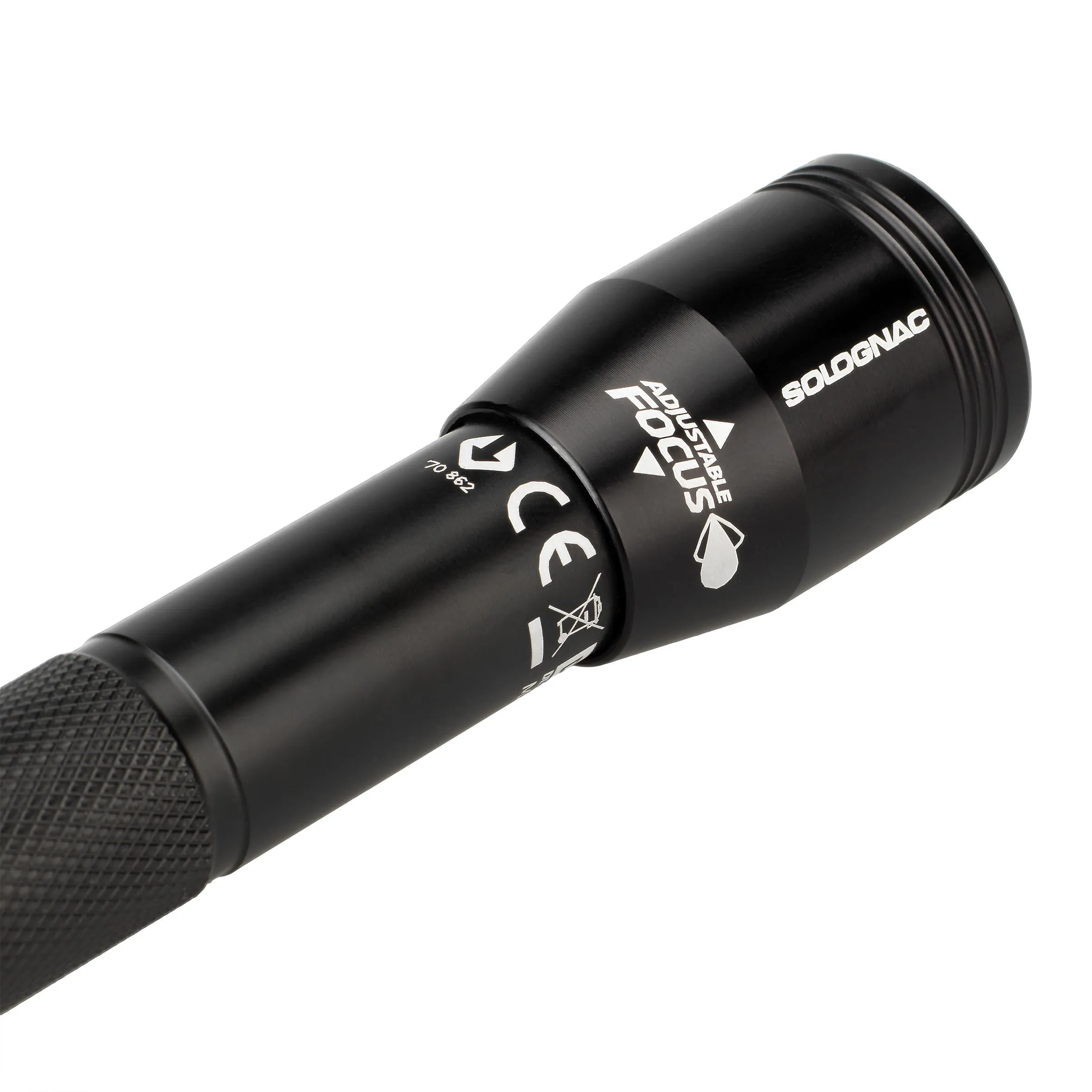 Hunting flashlight 100 lumens zoom black SOLOGNAC, black