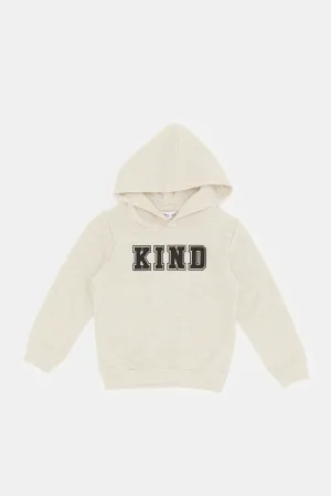 Infant Boys Ecru Kind Print Sweatshirt