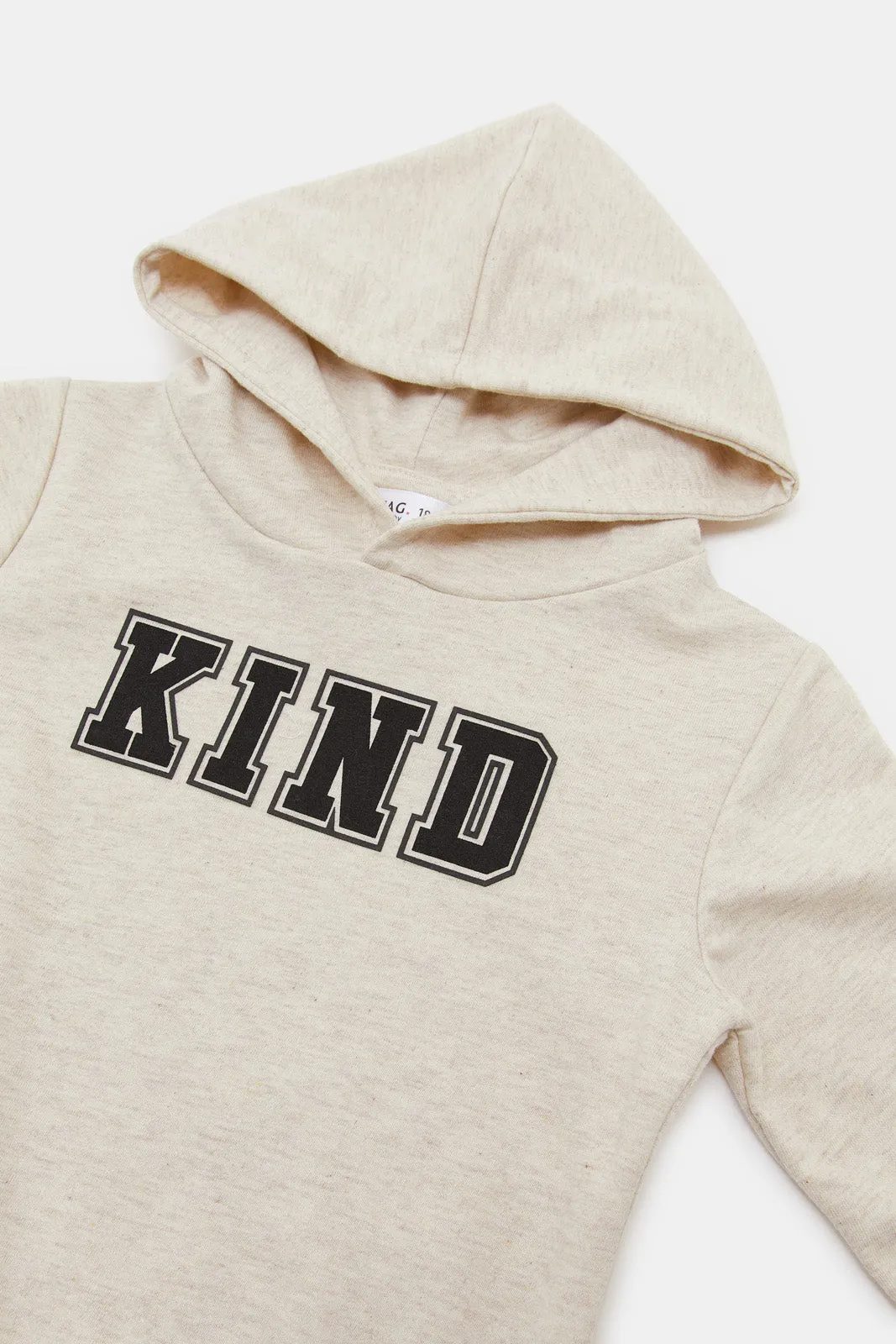 Infant Boys Ecru Kind Print Sweatshirt