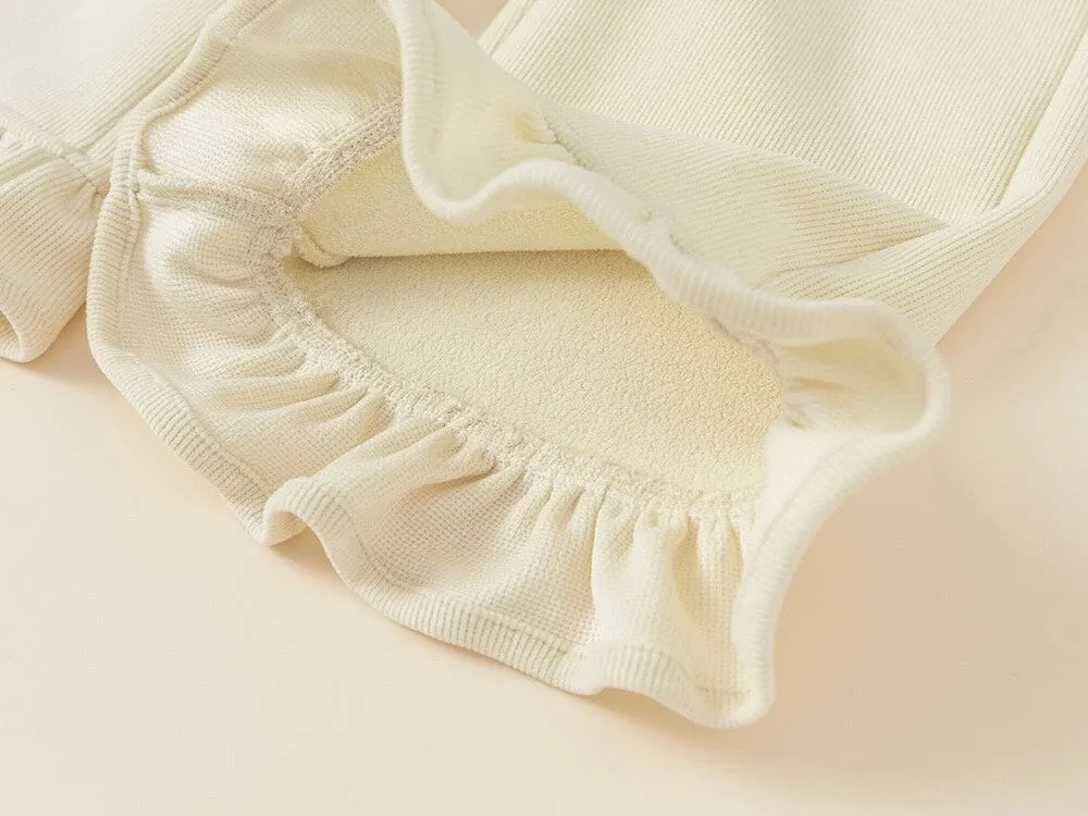 Jojo Ruffled Fleece Flared Pants