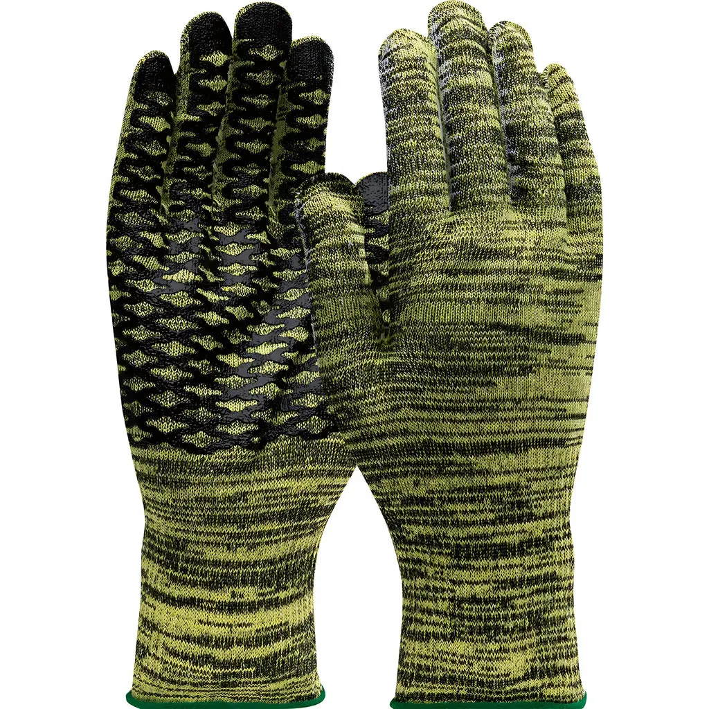 Kut Gard M13KFT-RT-PW1-XL Seamless Knit ATA Aramid / Steel Blended Glove with Sta-COOL Plating and PVC Dot Grip - Light Weight