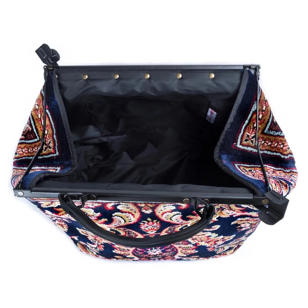 Large Mary Poppins Carpet bag - Sac-Voyage Blossom Navy