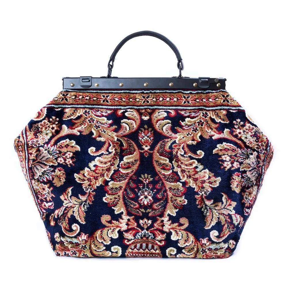 Large Mary Poppins Carpet bag - Sac-Voyage Blossom Navy