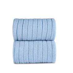 Light Blue Ribbed Knee High Spanish Socks