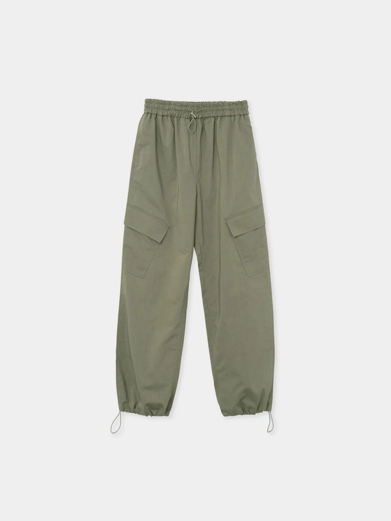 LINEN CARGO BANDED PANTS