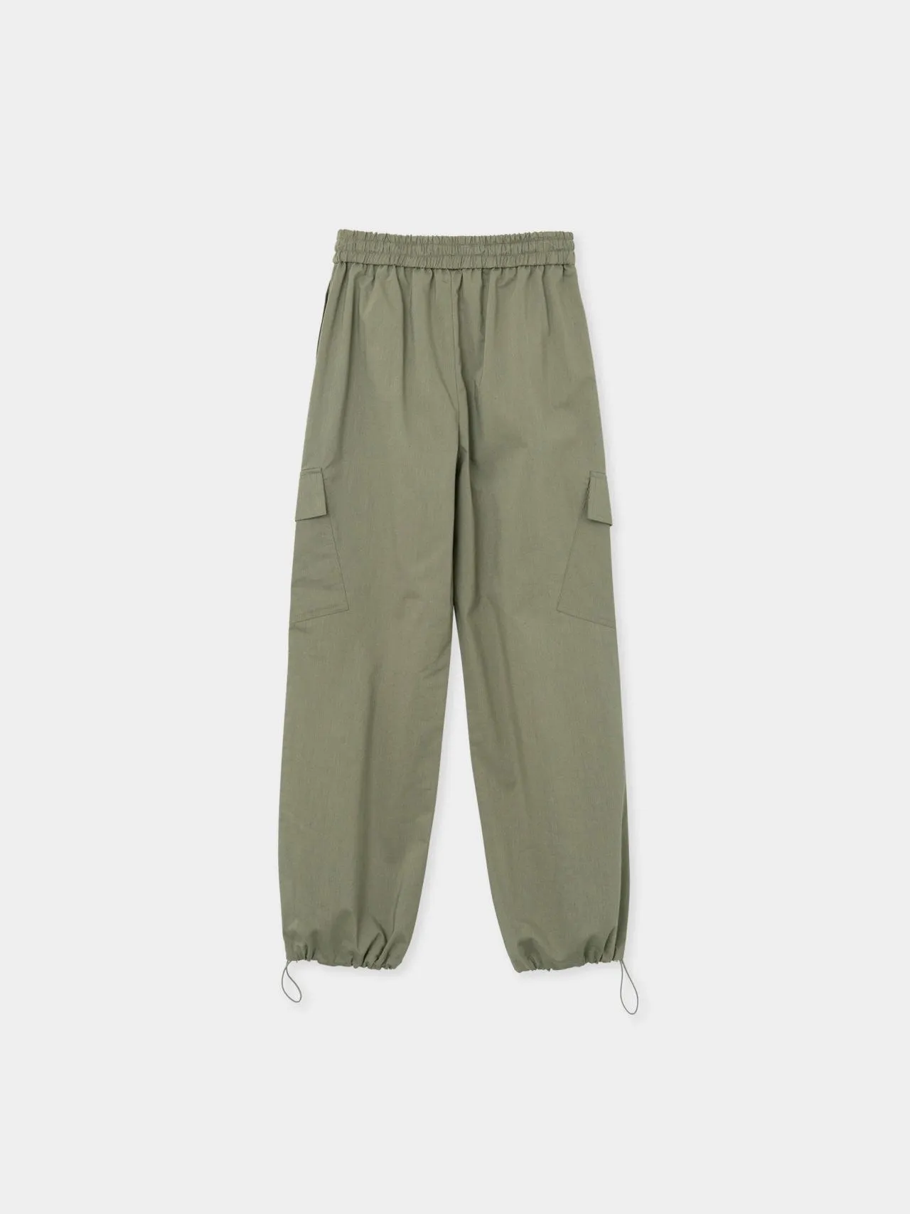 LINEN CARGO BANDED PANTS