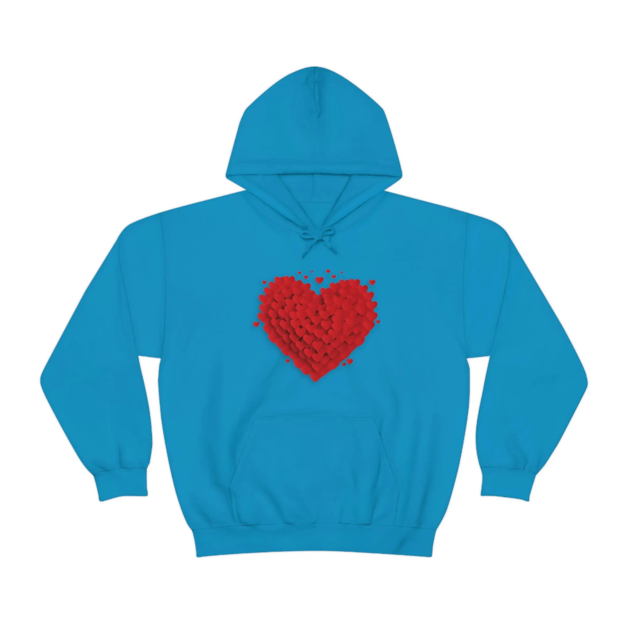 Love 3D Hearts Hoodie Sweatshirt, Pile of Hearts Love Hoodie, Valentine's Pink and Red Hoodie Pastel Pink Lavender and Mint Hoodie
