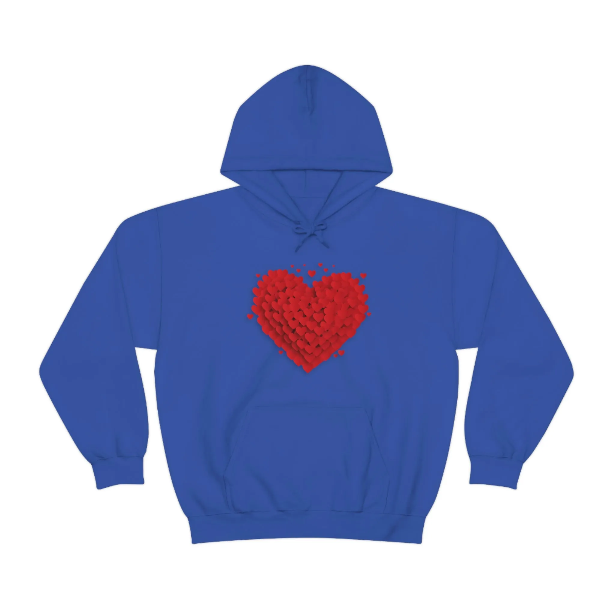 Love 3D Hearts Hoodie Sweatshirt, Pile of Hearts Love Hoodie, Valentine's Pink and Red Hoodie Pastel Pink Lavender and Mint Hoodie