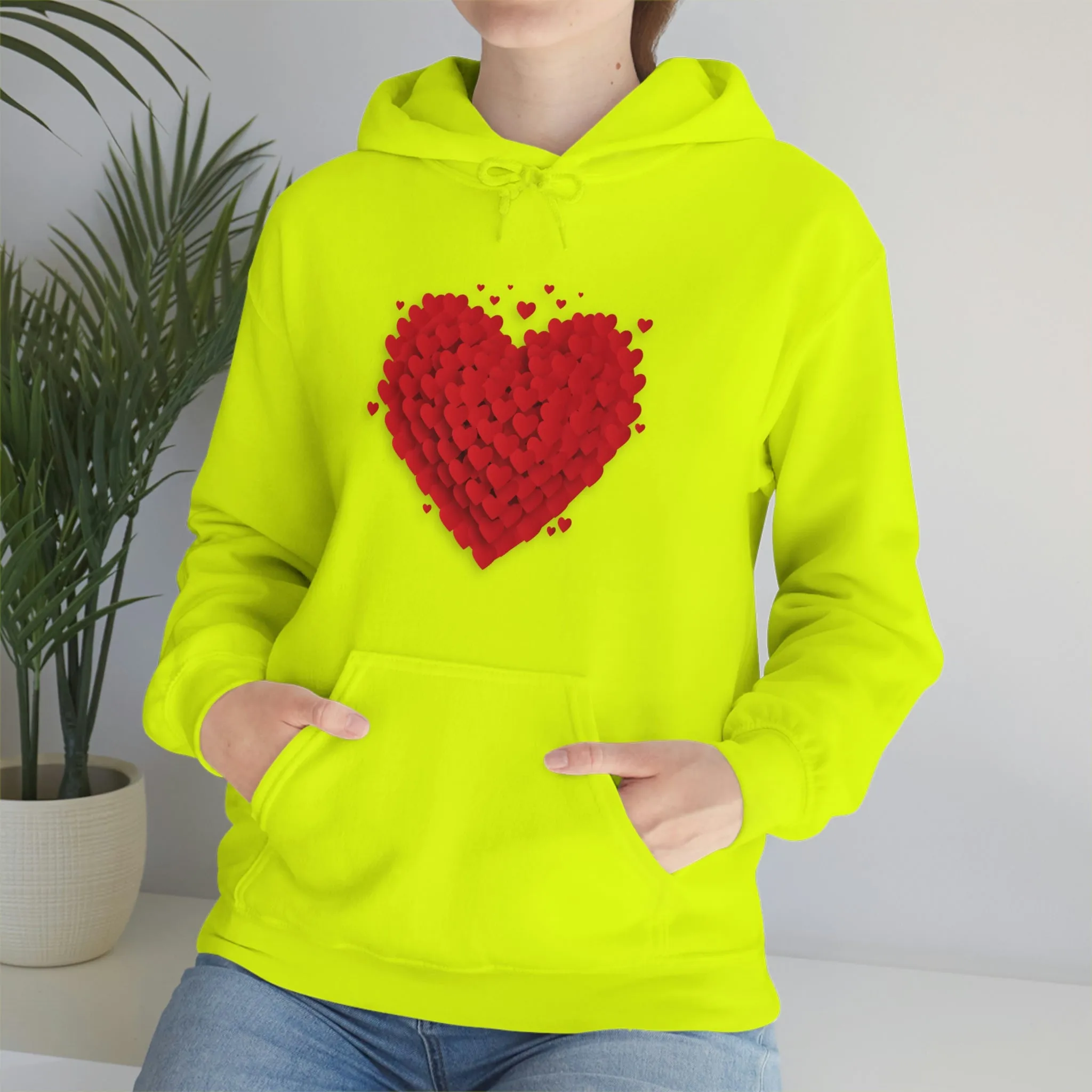 Love 3D Hearts Hoodie Sweatshirt, Pile of Hearts Love Hoodie, Valentine's Pink and Red Hoodie Pastel Pink Lavender and Mint Hoodie