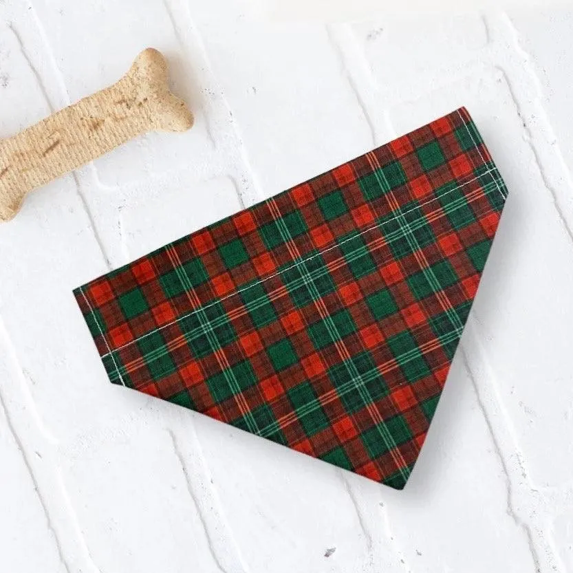 Red & Green Christmas Tartan Dog Bandana