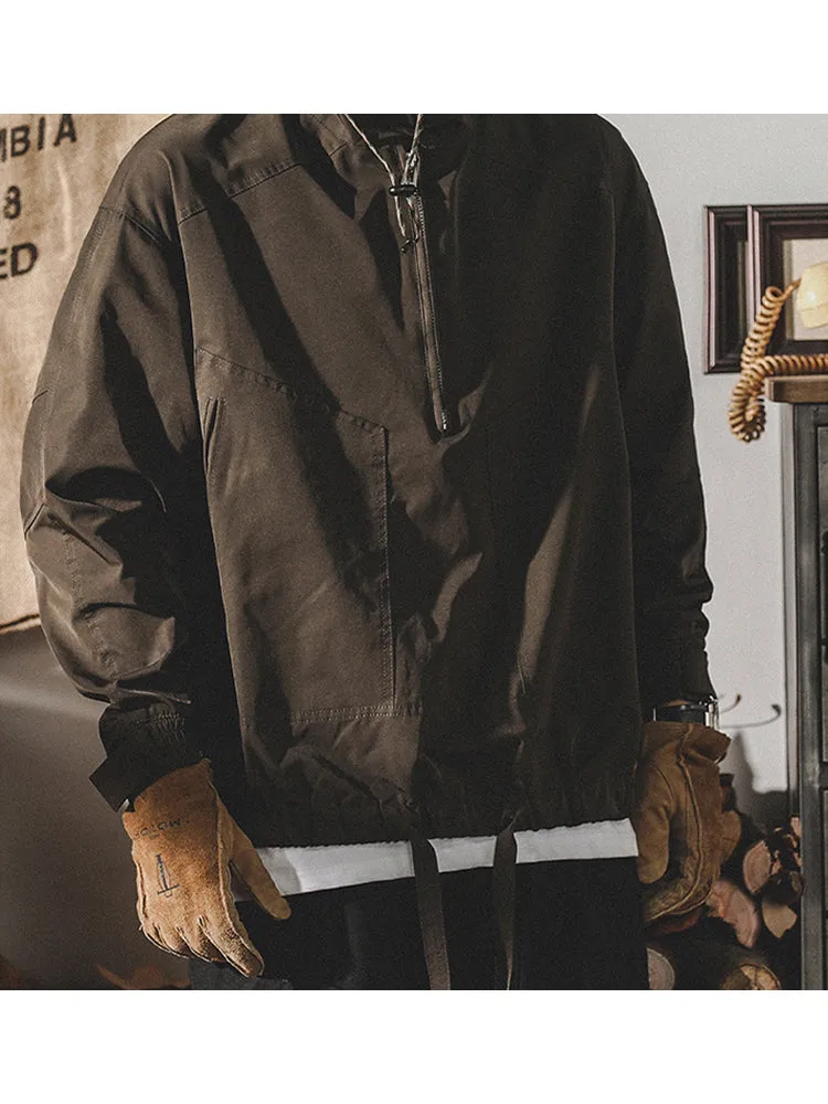 Retro Men'S Half-Zip Outdoor Commuter Workwear Jacket