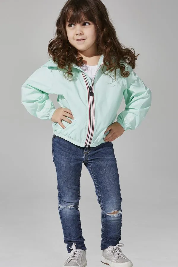 SAM - KIDS MINT FULL ZIP PACKABLE RAIN JACKET