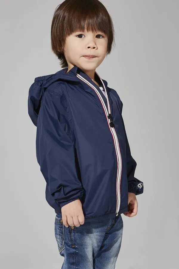 SAM - KIDS NAVY FULL ZIP PACKABLE RAIN JACKET