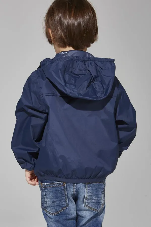 SAM - KIDS NAVY FULL ZIP PACKABLE RAIN JACKET