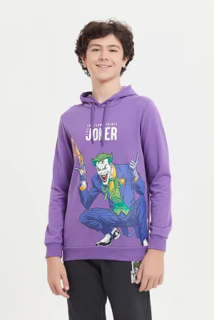 Senior Boys Purple Joker Print Sweatshirt
