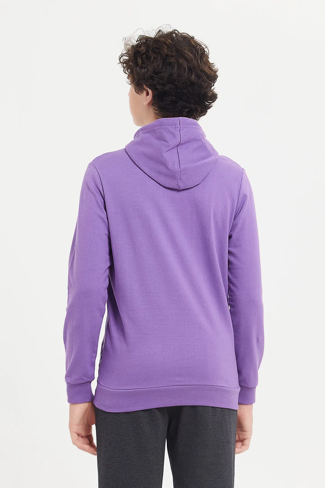 Senior Boys Purple Joker Print Sweatshirt