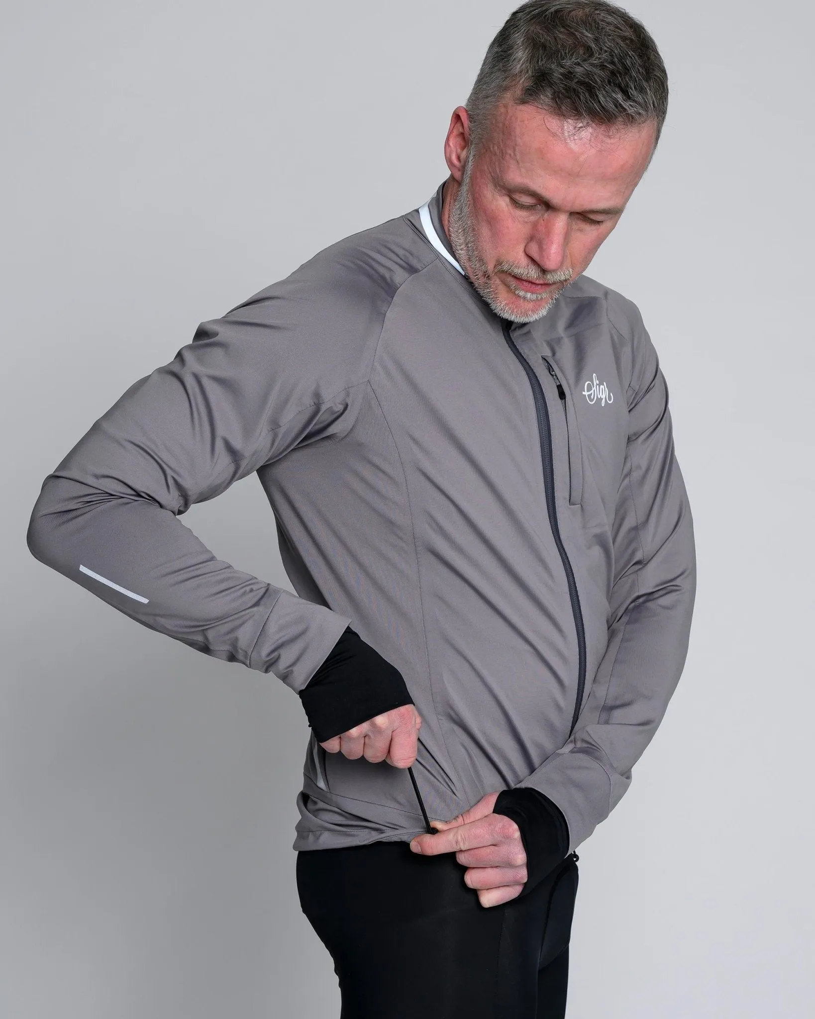 Skld Men's Titanium Grey Shell Cycling Jacket