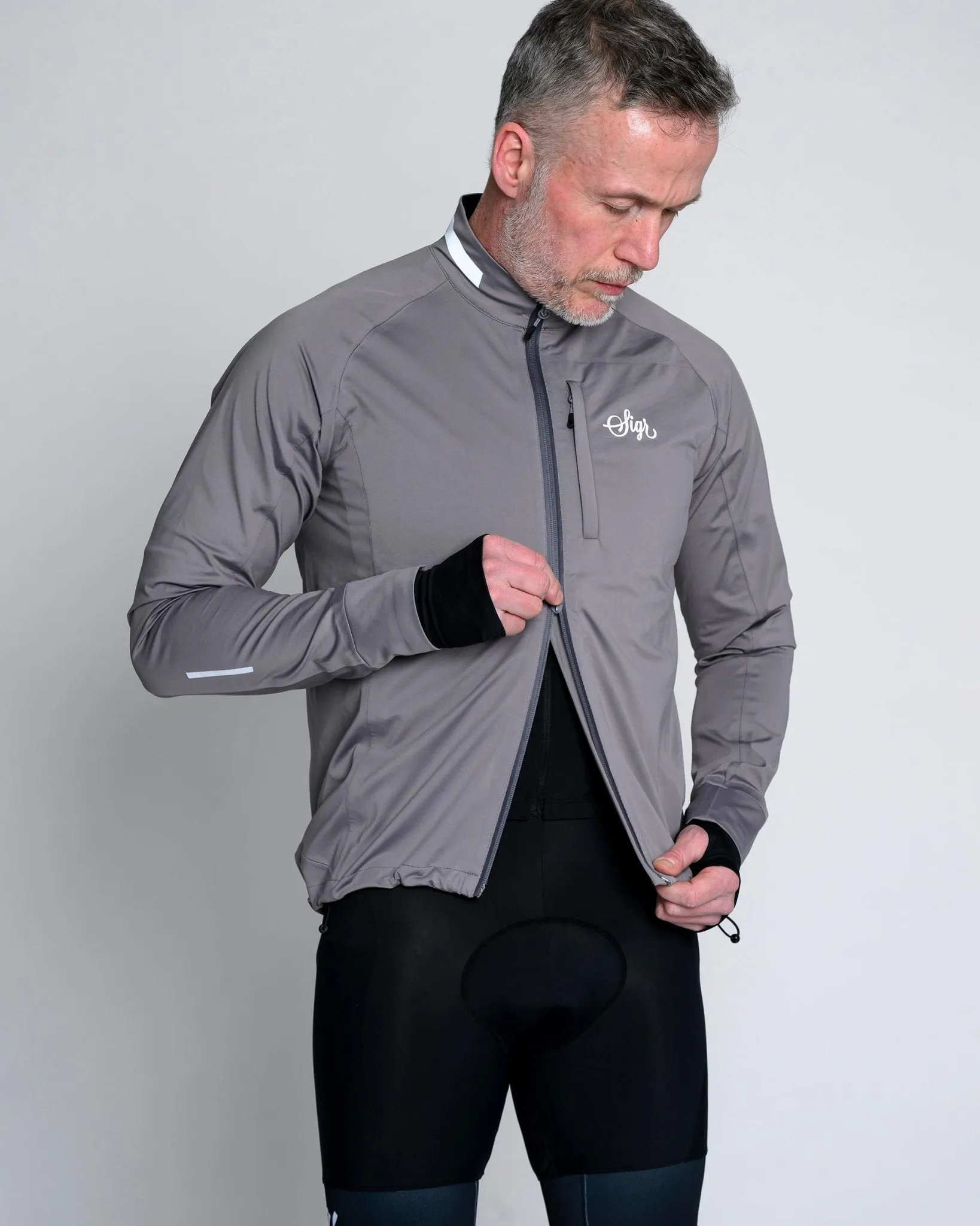 Skld Men's Titanium Grey Shell Cycling Jacket